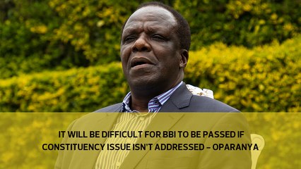 It will be difficult for BBI to be passed if the constituency issue isn't addressed - Oparanya
