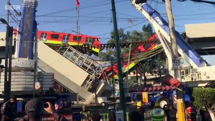 At least 24 dead after train plunges onto busy road in Mexico City - BBC News