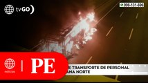 Bus se incendió en la Panamericana Norte | Primera Edición