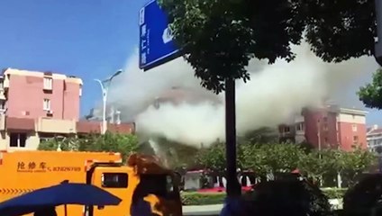 Çin'deki gaz patlaması kamerada