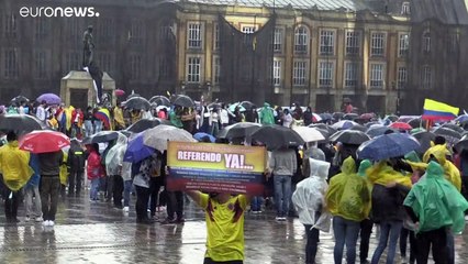 Llora el cielo en Colombia en el segundo paro nacional contra el Gobierno de Iván Duque