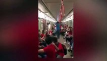 Metroda Erdoğan tezahüratı