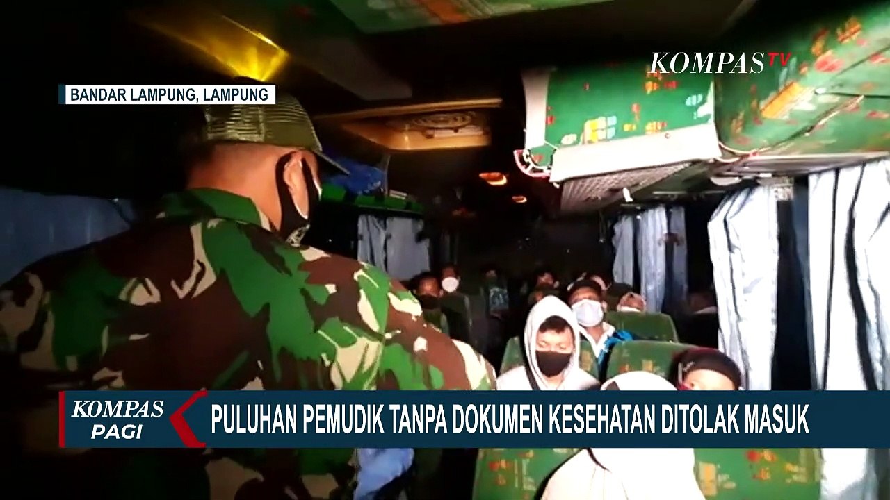 Tak Miliki Dokumen Kesehatan, 3 Bus Bawa Puluhan Pemudik Tujuan Lampung Diputar Balik Petugas