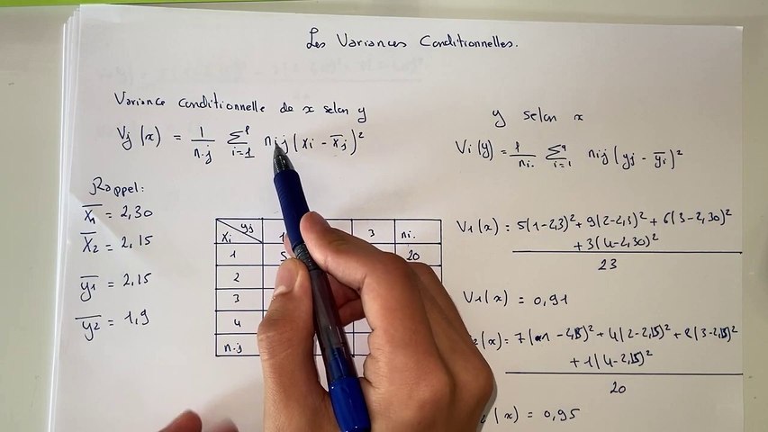 Comment calculer les variances conditionnelles ? Statistiques S1 - Vidéo  Dailymotion