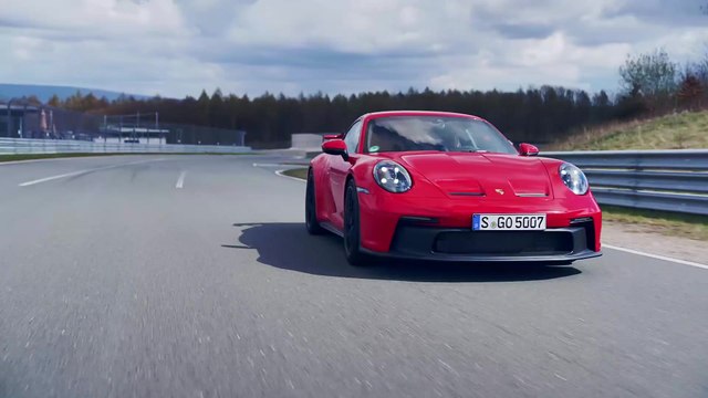 The new Porsche 911 GT3 in Guards Red Driving Video