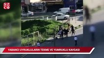 Yabancı uyruklarının kavgasında tekme ve yumruklar havada uçuştu