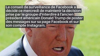 Le conseil de surveillance de Facebook confirme l'interdiction de Trump sur le réseau social_IN