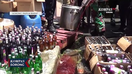Polres Sorong Musnahkan Ratusan Miras