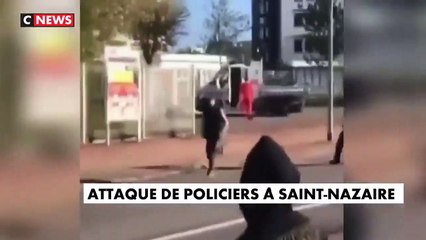 Download Video: Une voiture de police caillassée devant un lycée à Saint-Nazaire lors du blocus des lycéens - 4 policiers blessés et 2 personnes interpellées - VIDEO