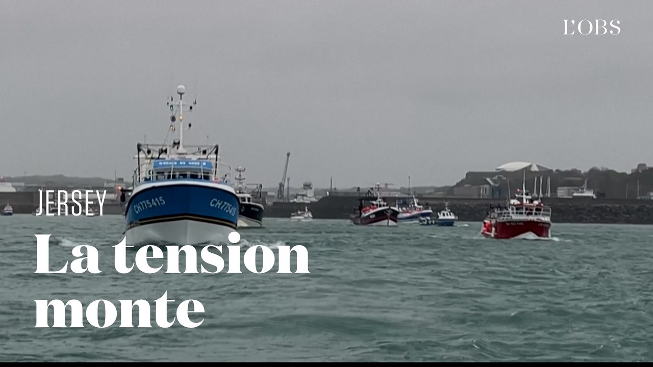A Jersey, les bateaux français protestent contre les conditions de pêche post Brexit