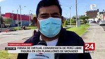 Firma de virtual congresista de Perú Libre figura en los planillones del Movadef