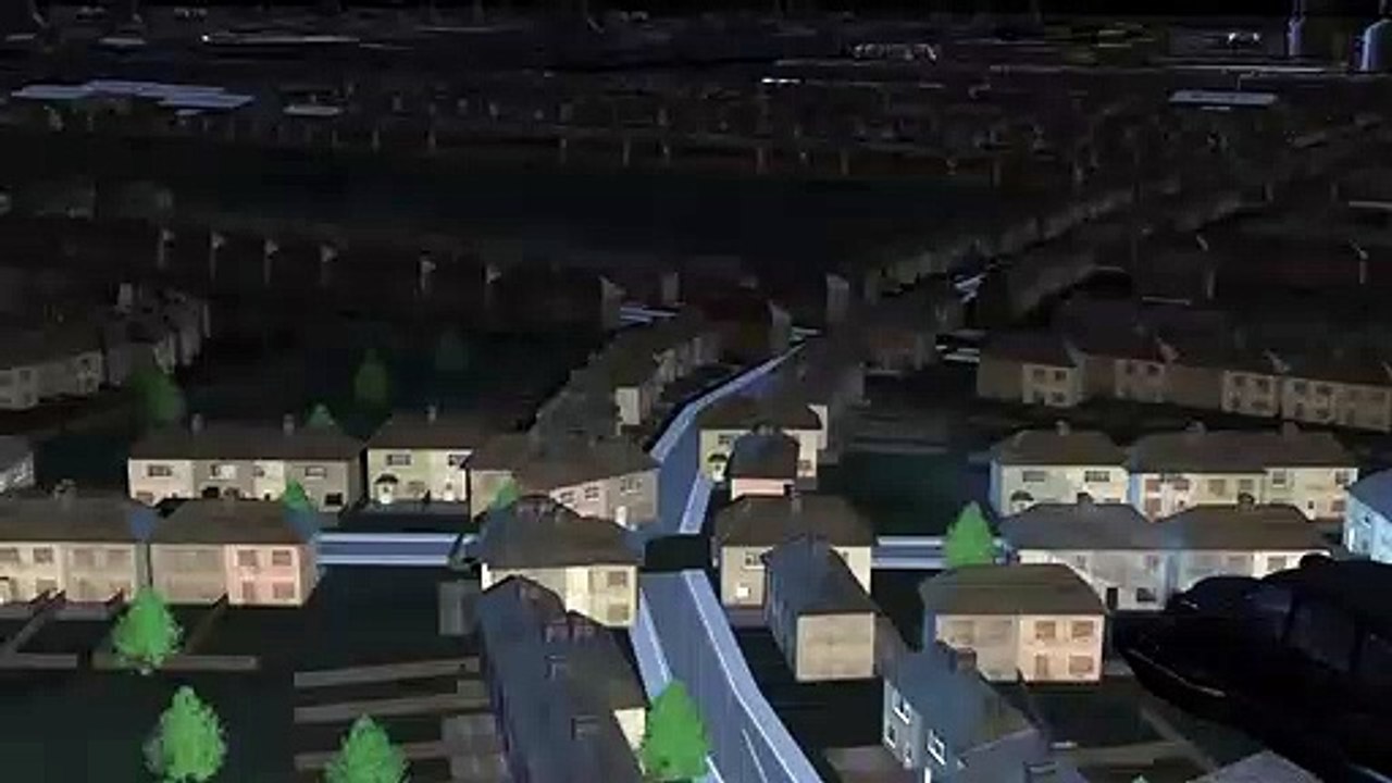 Night Flight over London 2064AD Lighting Example