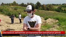 Ölen kedisini defnetmek için Gaziantep'den Osmaniye'ye getirdi