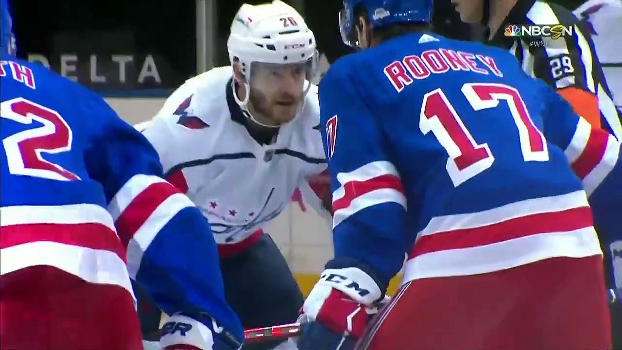 Insane Brawl Erupts at Start of Rangers-Capitals Game, With Six Fights Sending 11 Players to the Penalty Box
