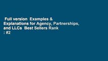 Full version  Examples & Explanations for Agency, Partnerships, and LLCs  Best Sellers Rank : #2