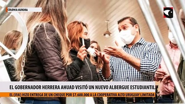 El gobernador Herrera Ahuad visitó un nuevo albergue estudiantil y acompañó la entrega de subsidios en Colonia Aurora