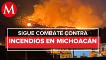 En Michoacán, 80 brigadistas luchan para controlar incendio en Cerro de la Cruz