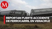 Tren se descarrila en Tres Valles y bloquean carretera en Veracruz