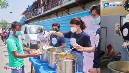 Jacqueline Fernandez Helps Prepare Meal For Needy During Pandemic