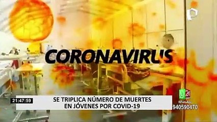 OPS alerta que muertes por COVID-19 en menores de 39 años se ha triplicado en Perú