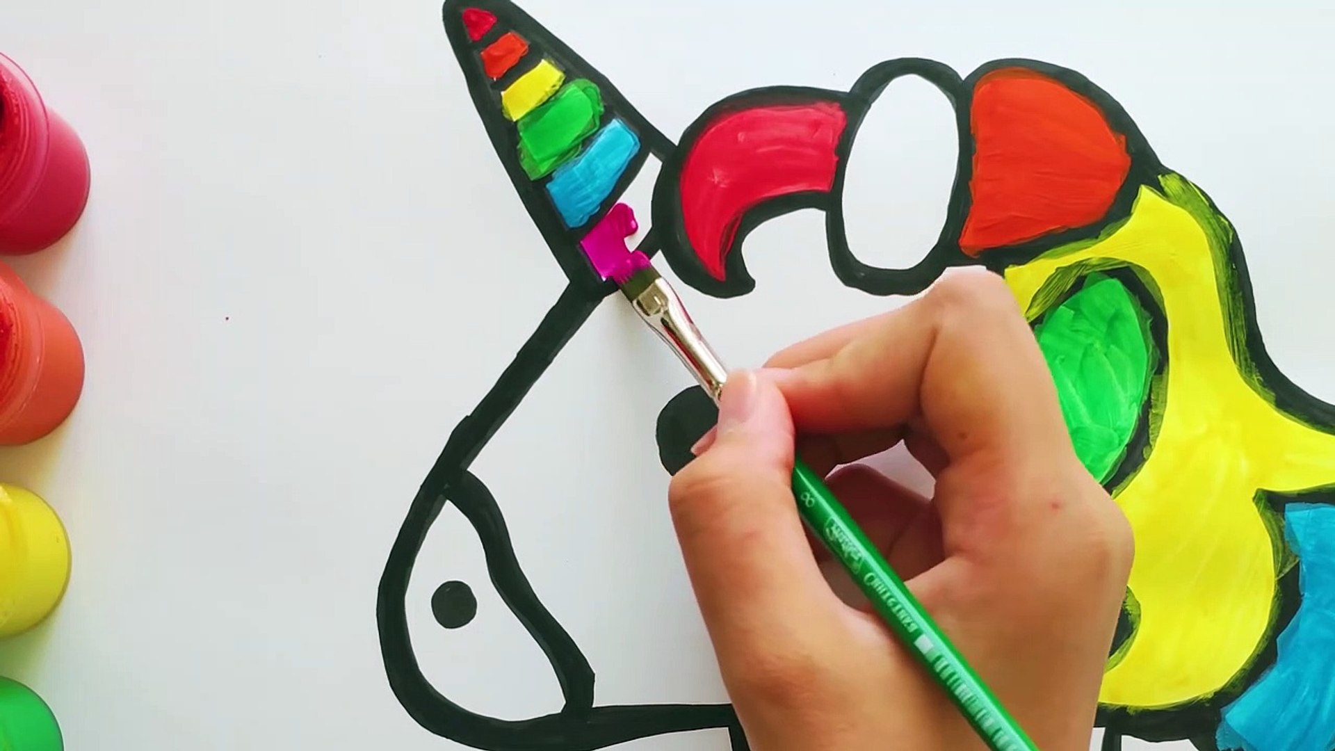 ⁣Glitter Unicorn Coloring For Kids, Drawing And Painting For Toddlers
