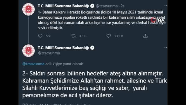 MSB: Bahar Kalkanı Harekat Bölgesinde 1 asker şehit oldu 4 asker yaralandı