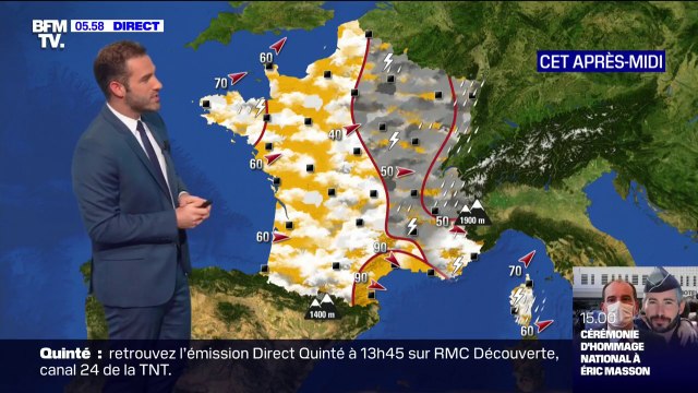 Un temps toujours couvert et pluvieux sur l'est du pays ce mardi