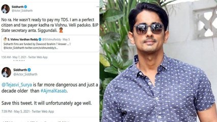 Siddharth కి BJP కి ముదురుతున్న వైరం.. తేజస్వి సూర్య పైన కూడా !