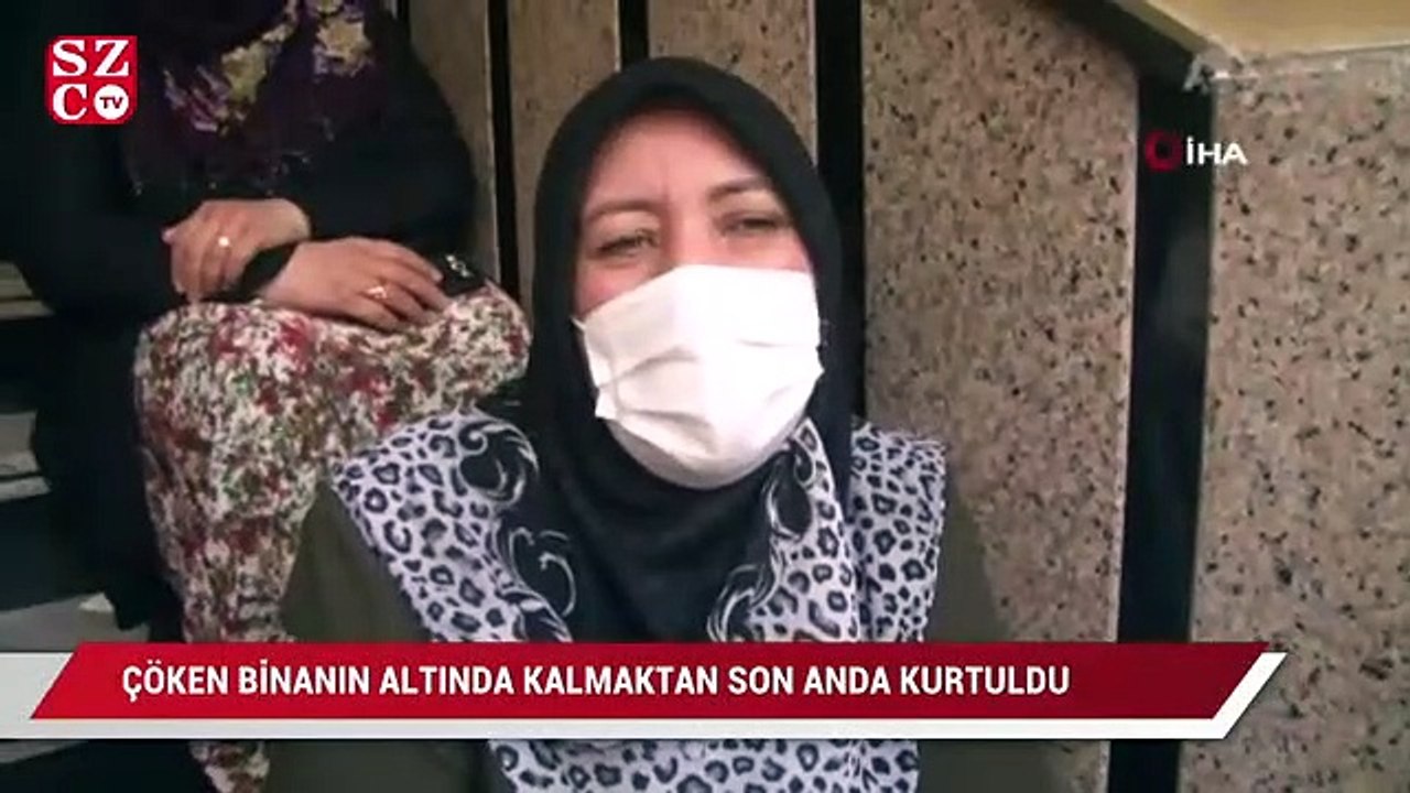 Çöken binanın altında kalmaktan son anda kurtulan kadın o anları anlattı: "Saniyeler içinde uçtu gitti bina"