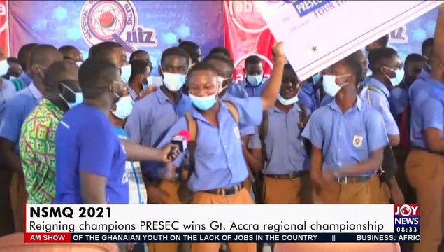 NSMQ 2021: Reigning champions of PRESEC wins Gt. Accra regional championship - AM Show on JoyNews (7-5-21)