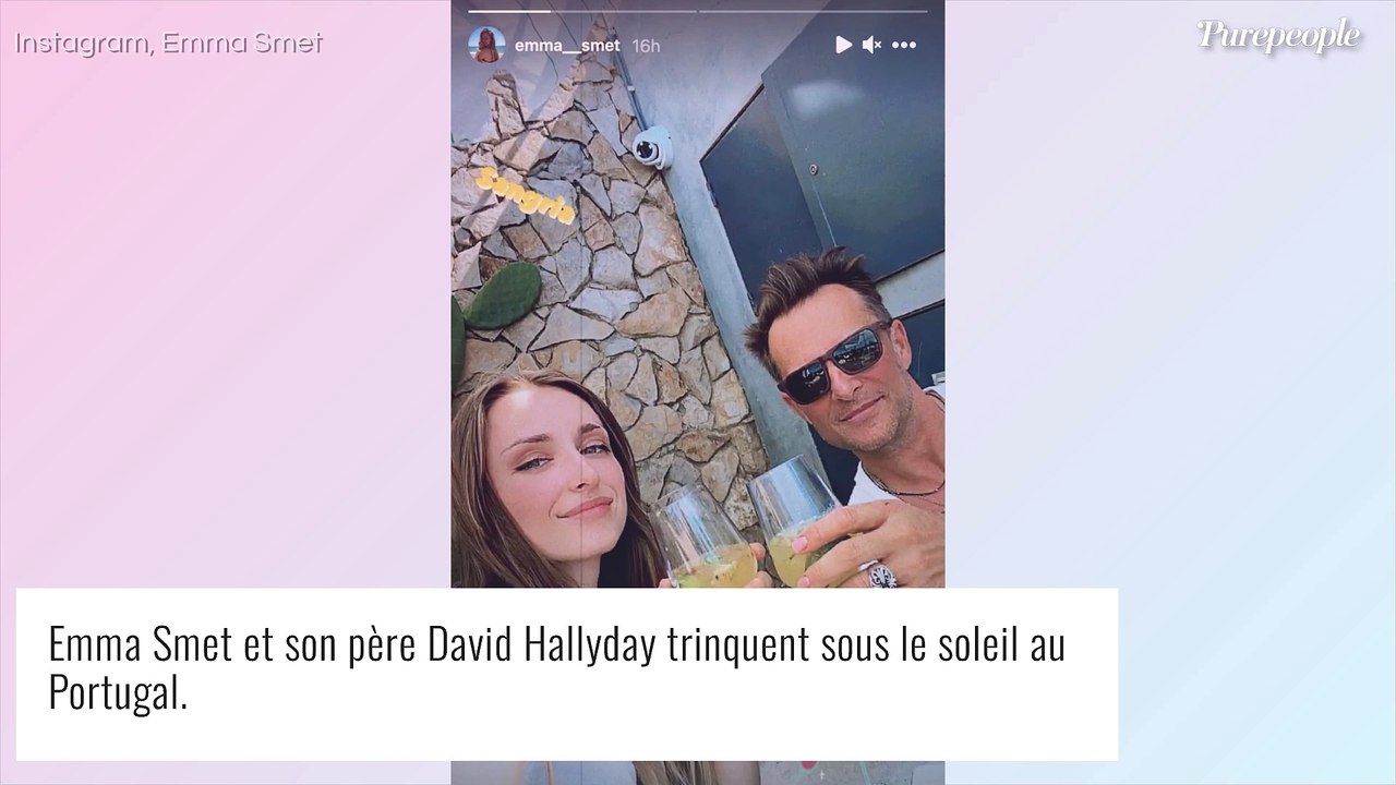 Emma Smet : Radieuse avec son papa David Hallyday, pour un fail en terrasse