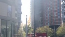 Firefighters tackle blaze at east London tower block