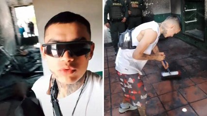 “El mejor ciudadano de Engativá, quemó el CAI y él mismo lo está limpiando": policía