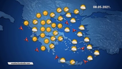 Η πρόβλεψη του καιρού για τo Σάββατο 08-05-2021