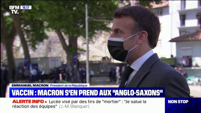 Vaccins: Emmanuel Macron appelle les Anglo-Saxons à arrêter de bloquer les exportations