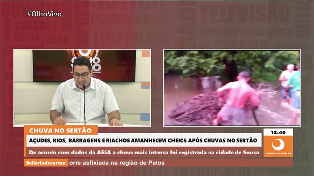 Açudes, rios e barragens amanhecem cheios após chuvas nas regiões de Cajazeiras, Sousa e Catolé do Rocha