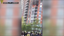 UGC: Blaze rips through London tower with same cladding as Grenfell