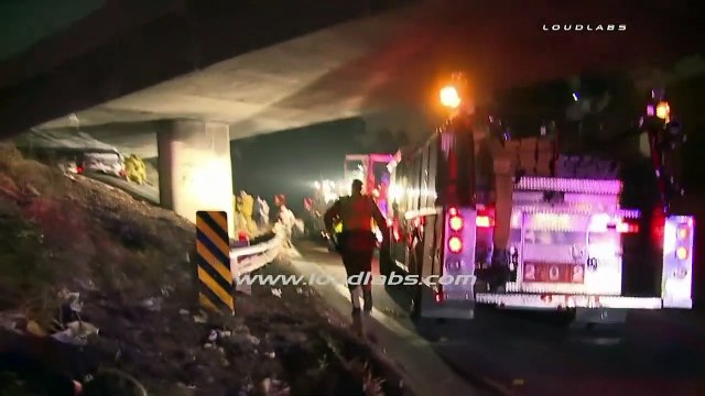 Fatal Suv Crash Wedged Under Bridge / Boyle Heights Raw Footage