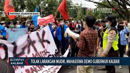 Mahasiswa Demo ke Gubernur Kalbar Menolak Larangan Mudik
