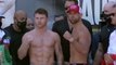 Canelo weighs in lighter than Saunders ahead of world super-middleweight title unification