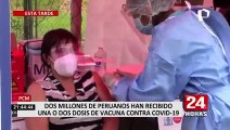 Más de dos millones de peruanos ya recibieron al menos una dosis de vacuna contra la COVID-19