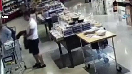 Acemi hırsız hem kameraya hem kadına yakalandı