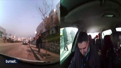 Acemi sürücünün direksiyon sınavındaki kaza anı!