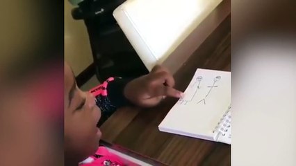 Chedjou'dan küçük kızına Türkçe dersi