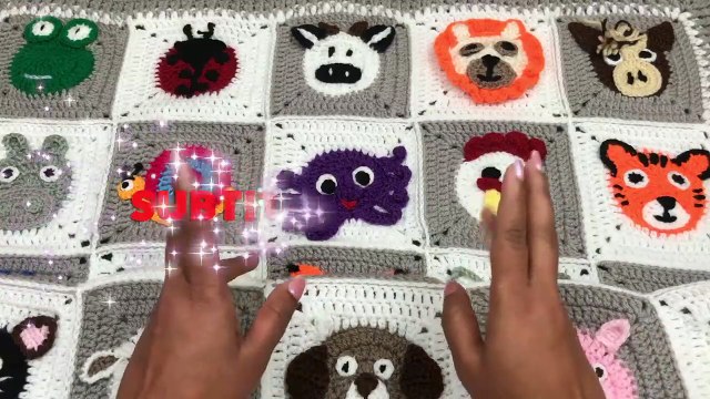 Crochet Blanket Pattern/ Crochet Animal Blanket/Joining & Crochet Border Part:28