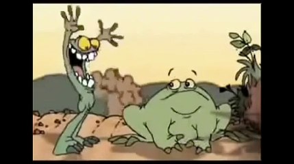 Jamaican Cartoon.Frogs Fighting For Flies. Watch