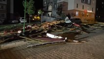 Yozgat'ta etkili olan fırtına çatıları uçurdu, çok sayıda araca hasar verdi