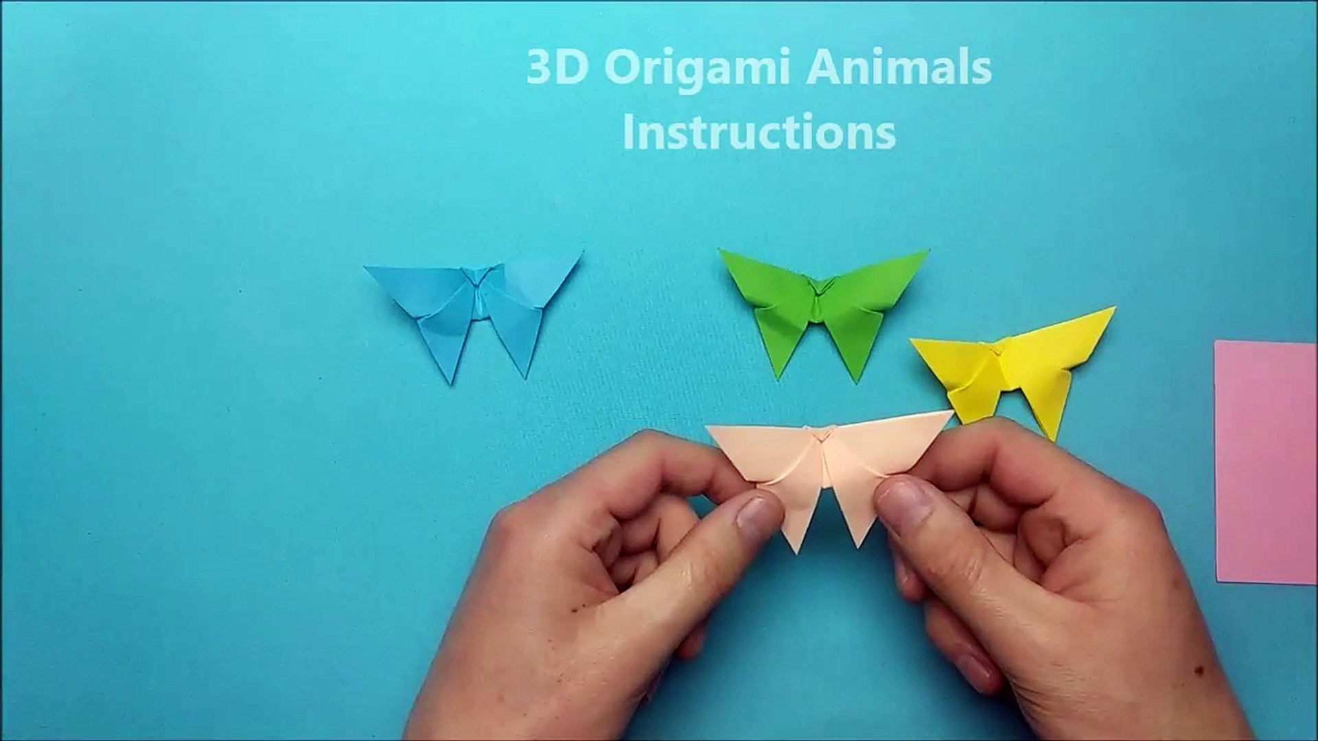 How To Origami Butterfly Making Instruction With Square Or Sticky Notes -  Paper Butterflies, image size:1920x1080