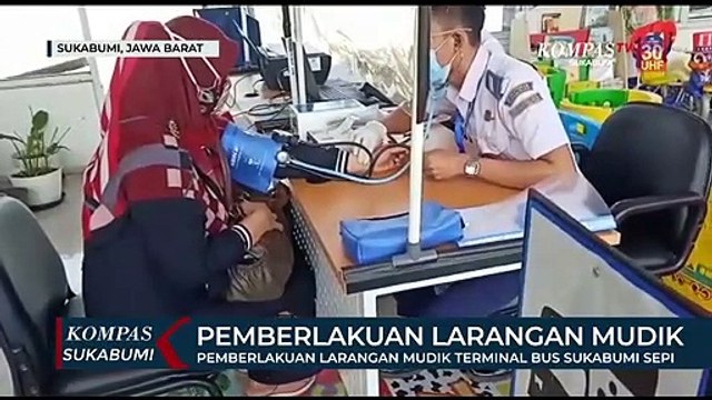 Pemberlakuan Larangan Mudik Terminal Bus Sukabumi Sepi