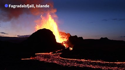En Islande, l'éruption se transforme en grandioses geysers de lave